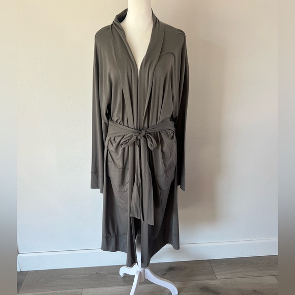Sunday In Bed Other - Sunday In Bed Grey Kimono Paris Soft Cotton Modal Long Sleeve Robe Size Large